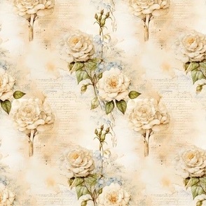 Ivory Roses on Paper - small