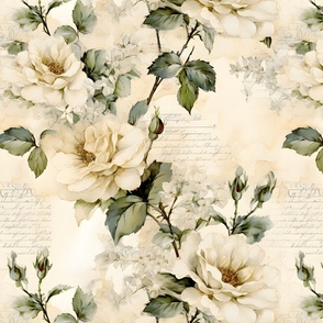 Ivory Roses on Paper - large