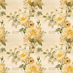 Yellow Roses on Paper - medium