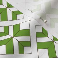 Green and White Retro Geometric Bricks