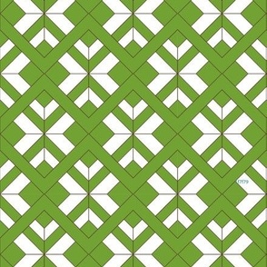 Green Retro Geometric Bricks