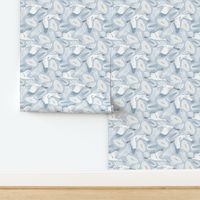 Serene Skies - Crane Floral Blue Ivory Small