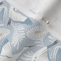 Serene Skies - Crane Floral Blue Ivory Small