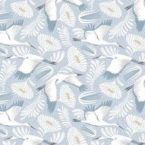 Serene Skies - Crane Floral Blue Ivory Small