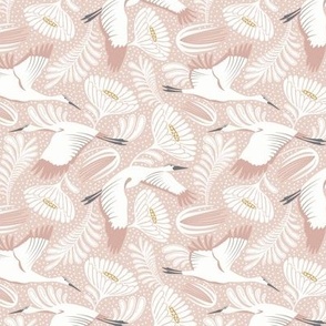 Serene Skies - Crane Floral Blush Pink Ivory Small