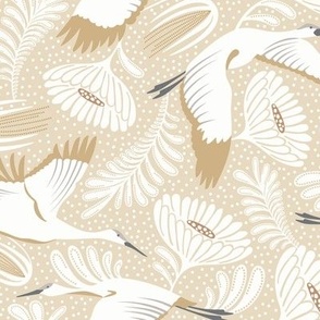 Serene Skies - Crane Floral Sand Ivory Regular