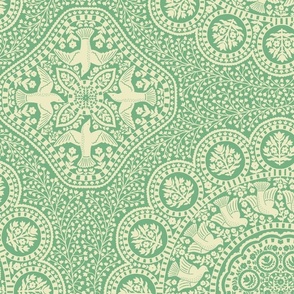 Bird Medallion (Seafoam)