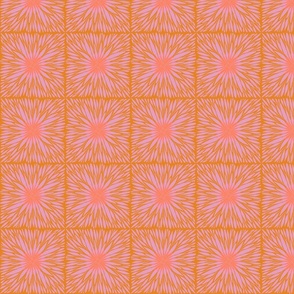 Floral Grid orange/pink