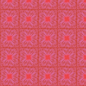 Floral Grid red/pink