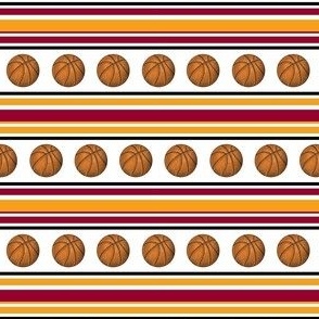 Small Scale Team Spirit Basketball Sporty Stripes in Miami Heat Red and Yellow