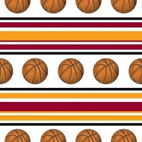 Medium Scale Team Spirit Basketball Sporty Stripes in Miami Heat Red and Yellow