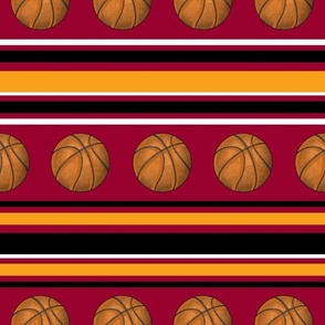 Large Scale Team Spirit Basketball Sporty Stripes in Miami Heat Red and Yellow
