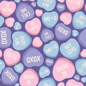 Pastel Valentine Conversation Hearts Pattern – Large