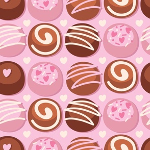 Pink Chocolate Truffle Valentine Pattern – Large