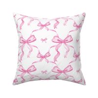 Coquette Pink Bow and Ribbon Pattern in Watercolor
