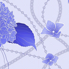 The delicate purple color of hydrangeas. Hydrangea in shades of indigo collection.