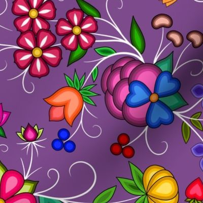 Muted Purple Background Florals