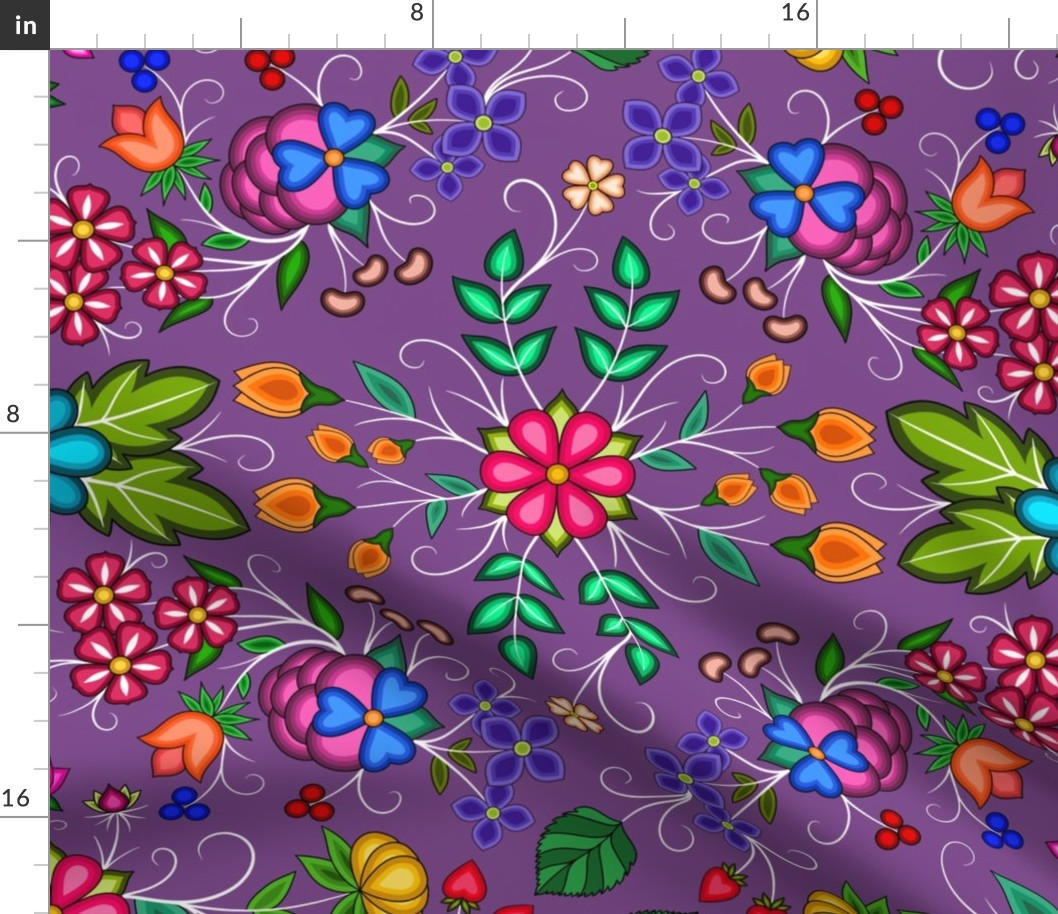 Muted Purple Background Florals