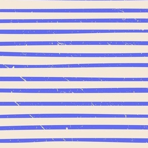 free hand stripes - vintage look, electric blue 