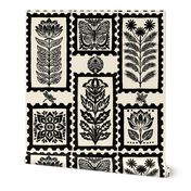 Monochrome Garden Block Print Cream