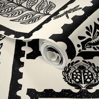 Monochrome Garden Block Print Cream