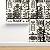 Monochrome Garden Block Print Cream