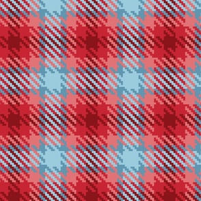 Red, coral and vintage blue twill winter plaid-07