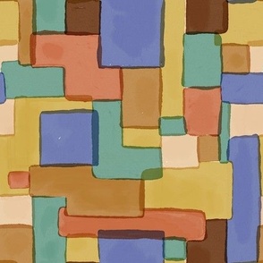 Retro batic, blocks - medium scale
