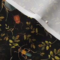 12" Costumer Request Nostalgic Retro Bugs: Fabric, Beetle, and Gothic Moody Wallpaper for Insects Mystic Goth Home Decor