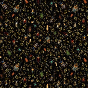 12" Costumer Request Nostalgic Retro Bugs: Fabric, Beetle, and Gothic Moody Wallpaper for Insects Mystic Goth Home Decor