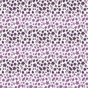 Gradient layered monochromatic purple floral seamless pattern / doodle  