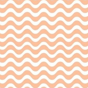 Small Scale Peach Fuzz Wavy Stripes Pantone Color of The Year 2024