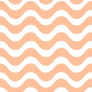 Large Scale Peach Fuzz Wavy Stripes Pantone Color of The Year 2024
