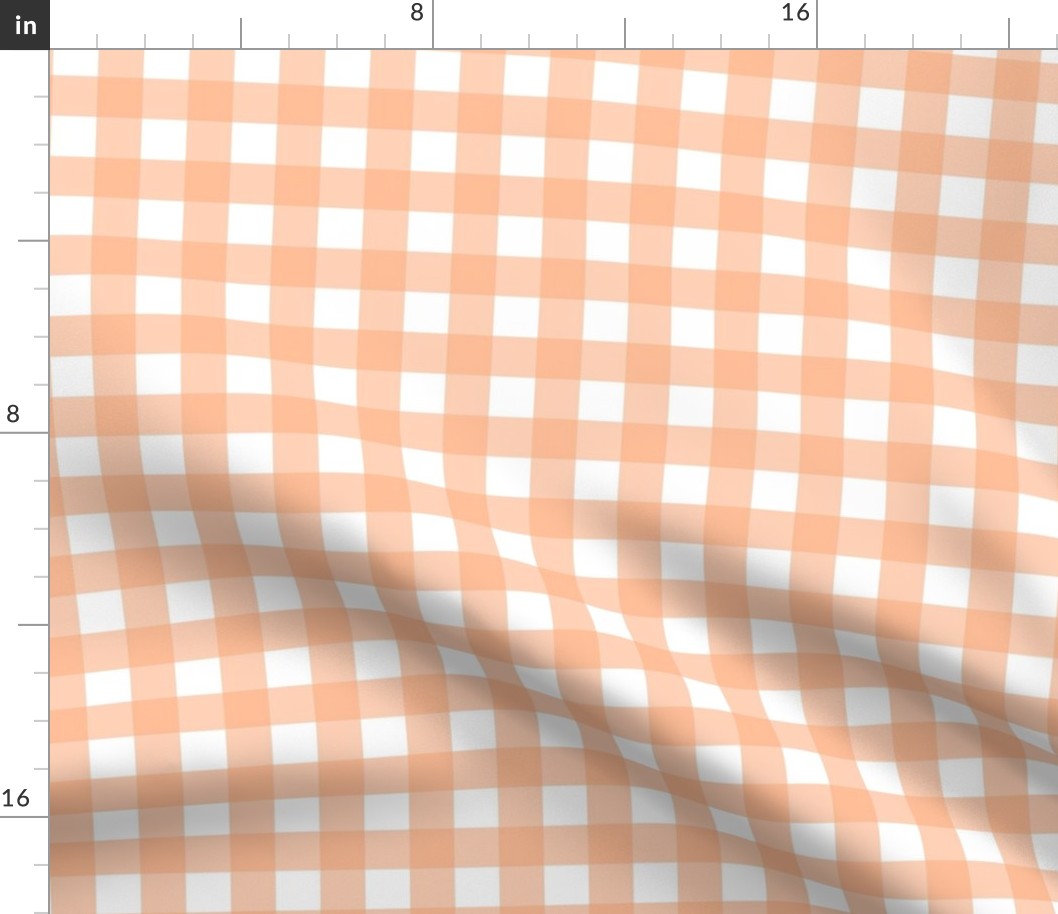 Small Gingham Checker Peach Fuzz Pantone Color of The Year 2024