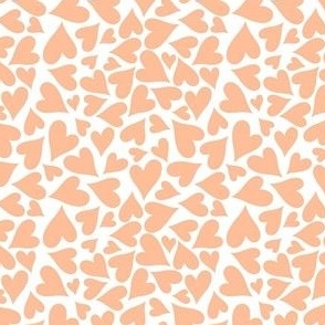 Small Scale Peach Fuzz Hearts Pantone Color of The Year 2024