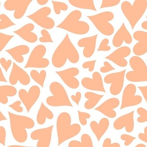Large Scale Peach Fuzz Hearts Pantone Color of The Year 2024