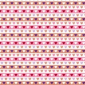 Heart Stripes, pink and gold (Small) - textured