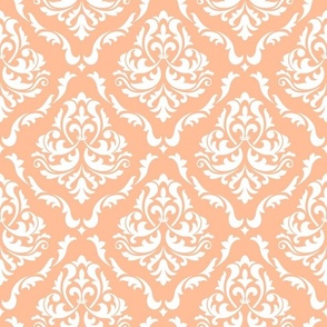 Large Scale Peach Fuzz Damask in Pantone Peach Fuzz Color of The Year 2024 (1)