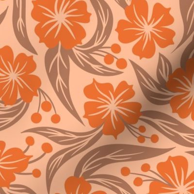 Peach Fuzz 2024 Florals in Orange & Beige