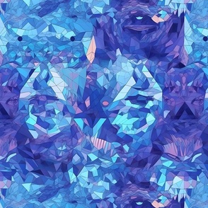 Blue Fractured Crystals - large