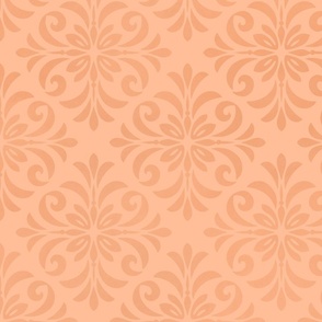 Classic Tile Ornament Pattern Peach Fizz