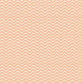 Small Scale Wavy Stripe Groovy Pickleball Coordinate in Peach Fuzz Pantone Color of The Year 2024