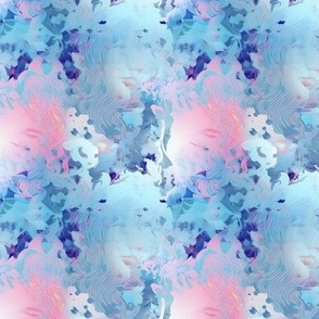 Blue & Pink Abstract Faces - small
