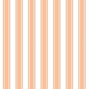 Small Scale Peach Fuzz Vertical French Ticking Stripes Pantone 2024 Color of The Year