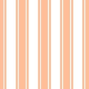 Medium Scale Peach Fuzz Vertical French Ticking Stripes Pantone 2024 Color of The Year