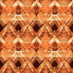 Brown & Orange Abstract Geometric - medium