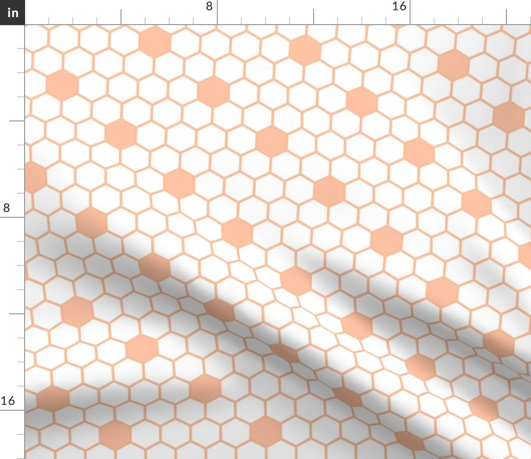 Bigger Scale Hexagon Daisy Tiles Peach Fuzz Pantone Color of The Year 2024