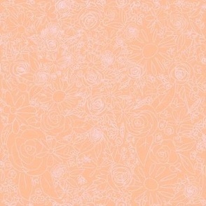 Doodle Floral // Peach Fuzz & Blush