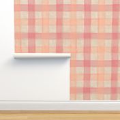Painted Gingham Plaid - Pantone Color of the Year 2024: Peach Fuzz