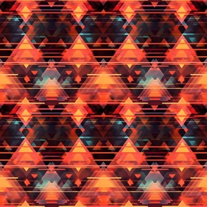 Black & Orange Geometric Abstract - medium